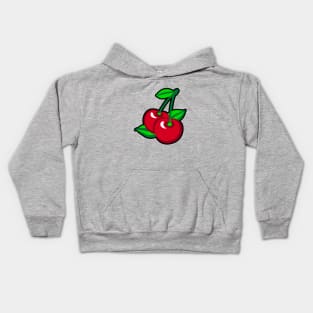 Cartoon Red Green Black Cherries Fruit Graphic Kids Hoodie